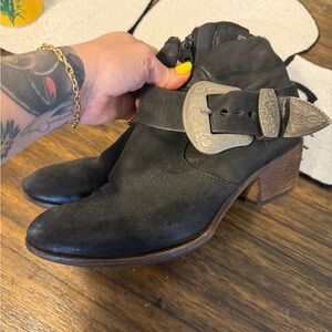 Free people Anthropologie Black Ankle Boots boho